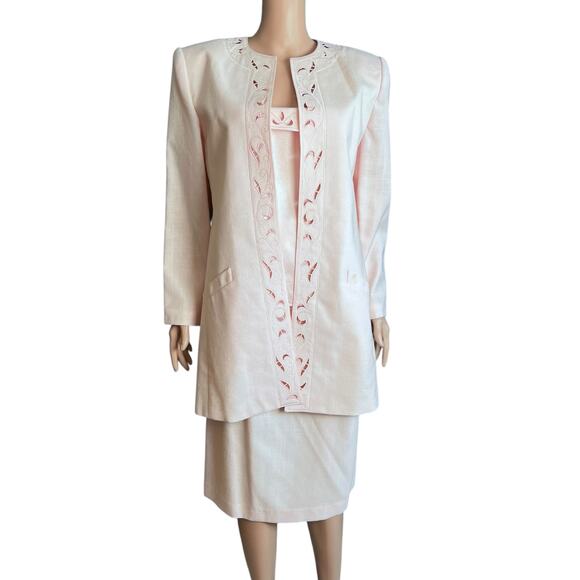 Kasper For ASL VTG 3 Pc Skirt Suit, Camisole Pink ASO Rose Golden Girls FLAWS 12 - Picture 1 of 12